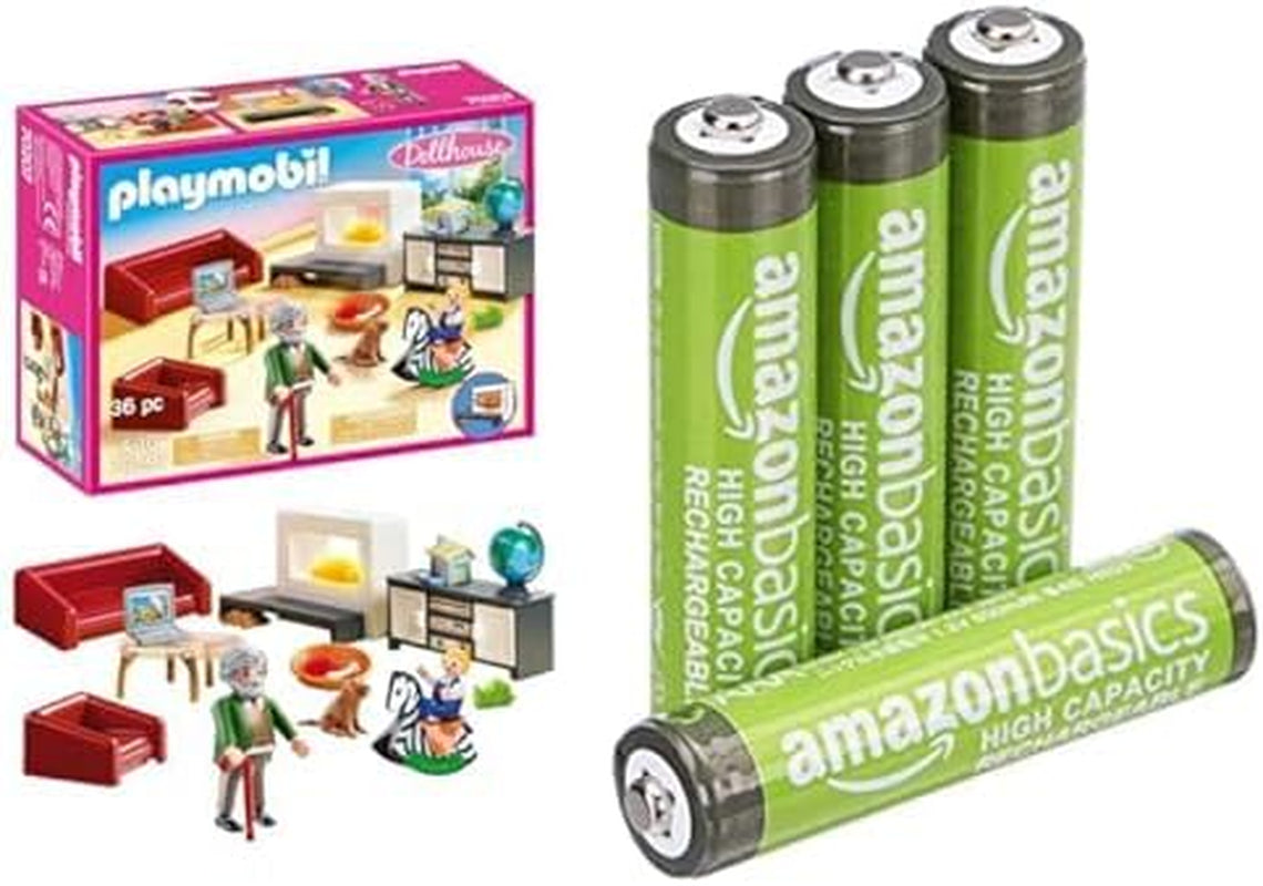 Amazon Basics 850mAh 4-Pack Dukkehus Light Up Dukkehus Stue Aldre 4+ AAA-batterier
