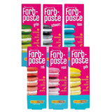 Sæt med 6 Decocino farvepastaer - 6 x 20 g - Madfarve i rød, pink, grøn, gul, blå og sort, ideel til farvning af kager, fondant og cremer - Azofri og glutenfri