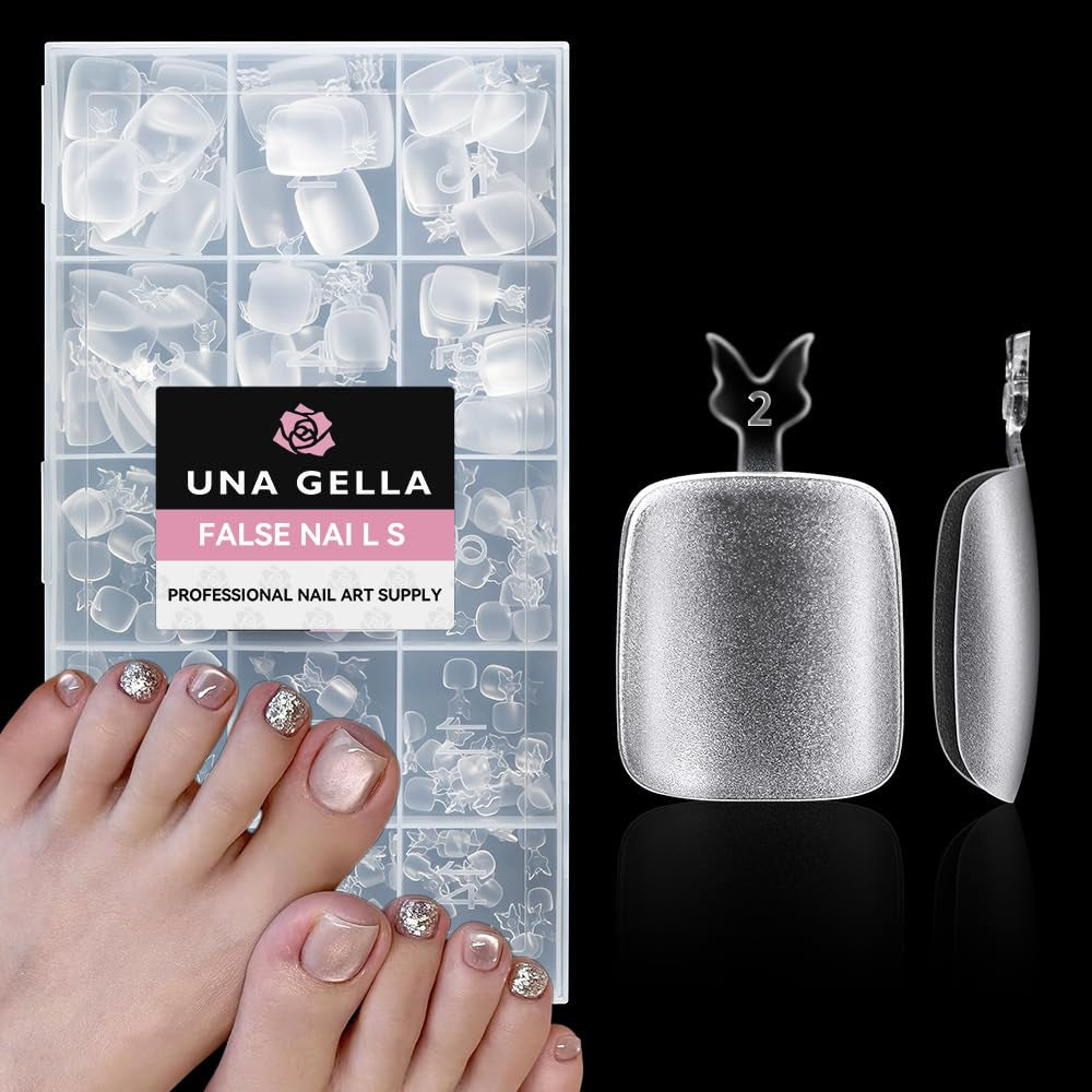 Ballerina Gel Neglespidser 216 stk. 12 Størrelser Soft Gel Negle Tips Full Cover Negle Extension Sæt Semi Matt DIY Home Art