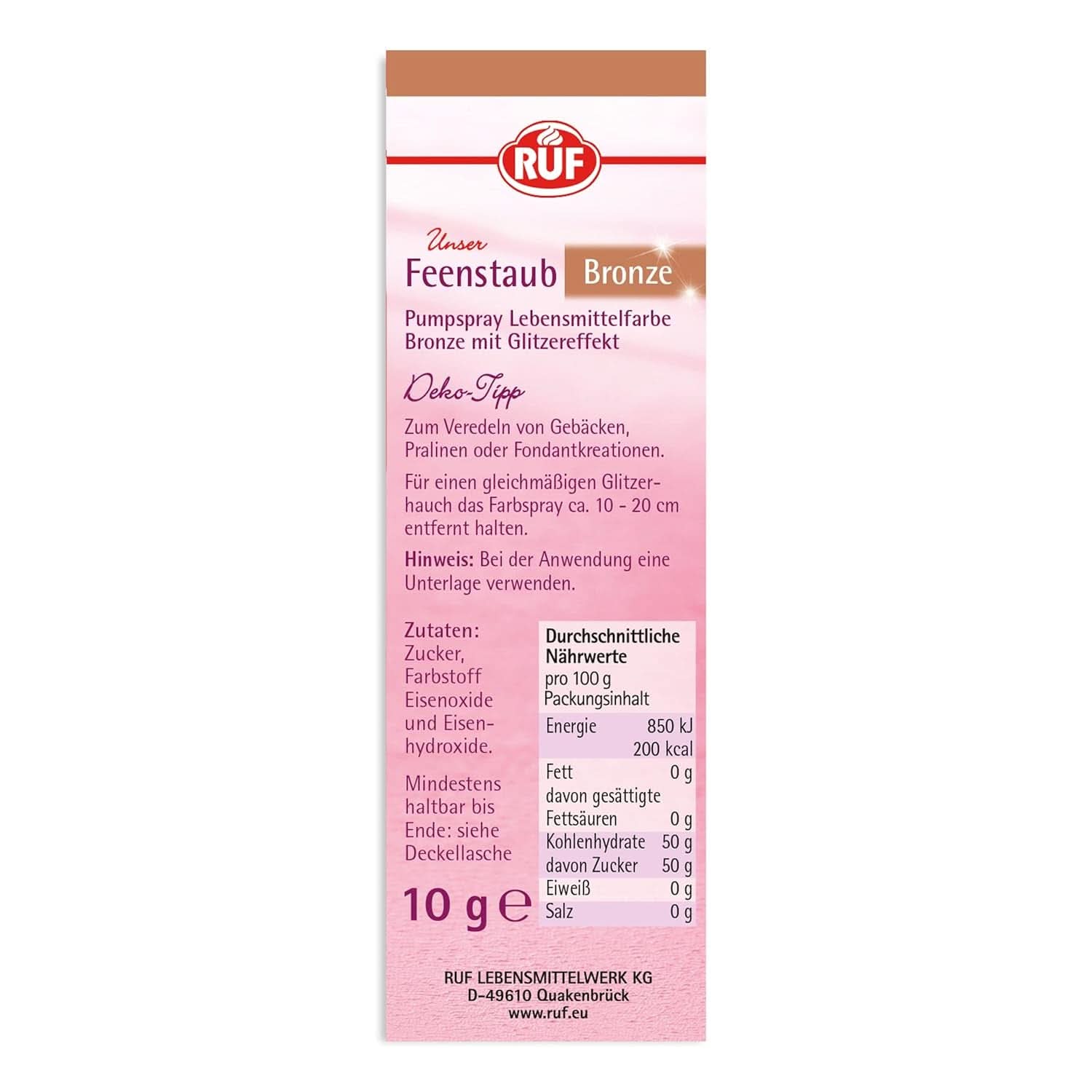RUF Fairy Dust spiseligt glitterstøv i en pumpesprayflaske 10 gram sprinkles Naty Shop
