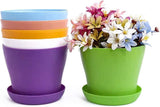 20 cm store plastik urtepotter med underkopper, hvide selvvandende urtepotter med underkopper, plastik frøplante potter, fortykkede potter til indendørs og udendørs plantning (6 stykker)