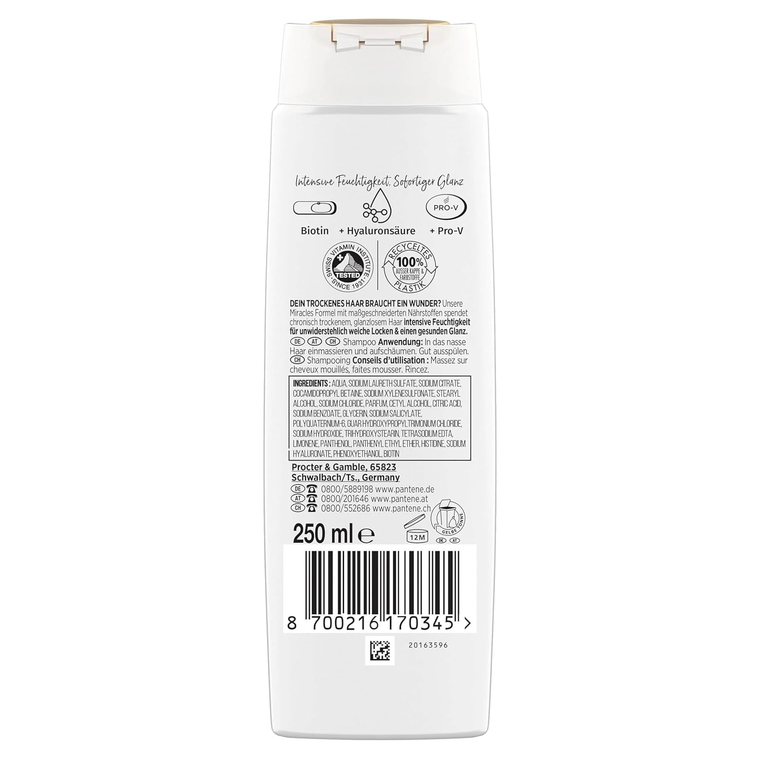 Pantene Pro-V Hydra Glow Hydrating Shampoo med Biotin til tørt, beskadiget hår Pantene brusebad og bad