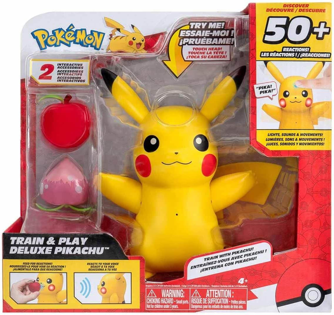 Pokémon PKW3330 - Deluxe My Partner Pikachu, Officiel Pikachu med lys, lyd og bevægelse Actionfigurer Naty Shop