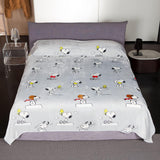 Kanguru Seng, sengetæppe, fleece tæppe til dobbeltseng, mikrofibertæppe, Snoopy Peanuts GREY, 230X230Cm, sommertæppe, sengetæppe til soveværelse Senge og tæpper Besuche den Kanguru-Store 230 X 230 dobbeltseng Snoopy grå