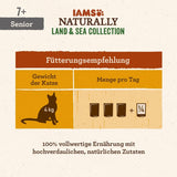 IAMS Naturally Senior Vådfoder i sauce - Højkvalitets kød- og fiskevådfoder til ældre katte, Land & Sea Collection, 12 x 85g