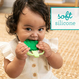 Infantino Lil' Nibbles, tekstureret silikonebider, BPA-fri babybitring, blødt, let at holde, sansestimulering til spædbørn, broccoli