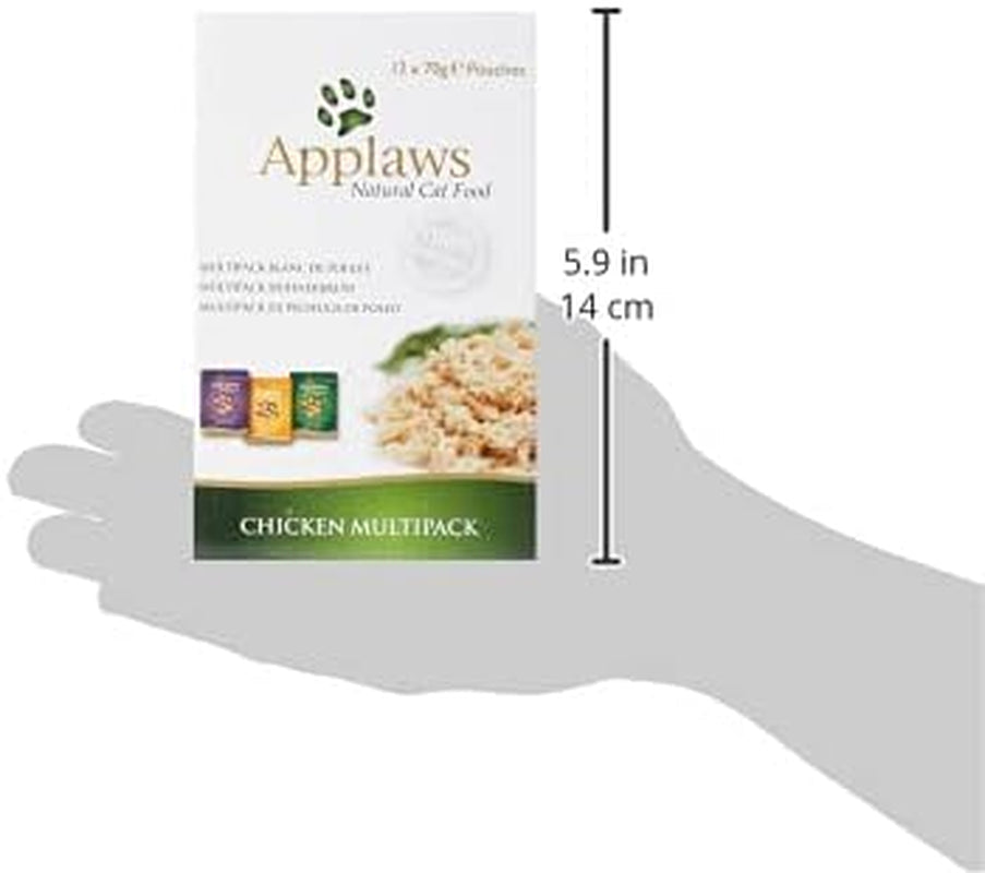 Applaws Premium naturligt våd kattefoder, udvalg af kylling i suppe 70 g portionsposer (12x70 g)