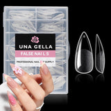 Ballerina Gel Neglespidser 216 stk. 12 Størrelser Soft Gel Negle Tips Full Cover Negle Extension Sæt Semi Matt DIY Home Art