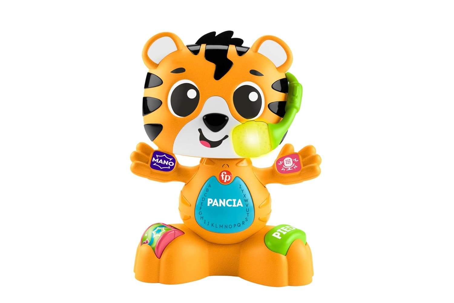 Fisher-Price pædagogisk legetøj til baby og småbørn, Beat Bande Learning & Dancing Tiger Justin med lyde og lys til babyer fra 9 måneder, italiensk version, HYL04 Bebe Naty Shop Toys Standardtitel