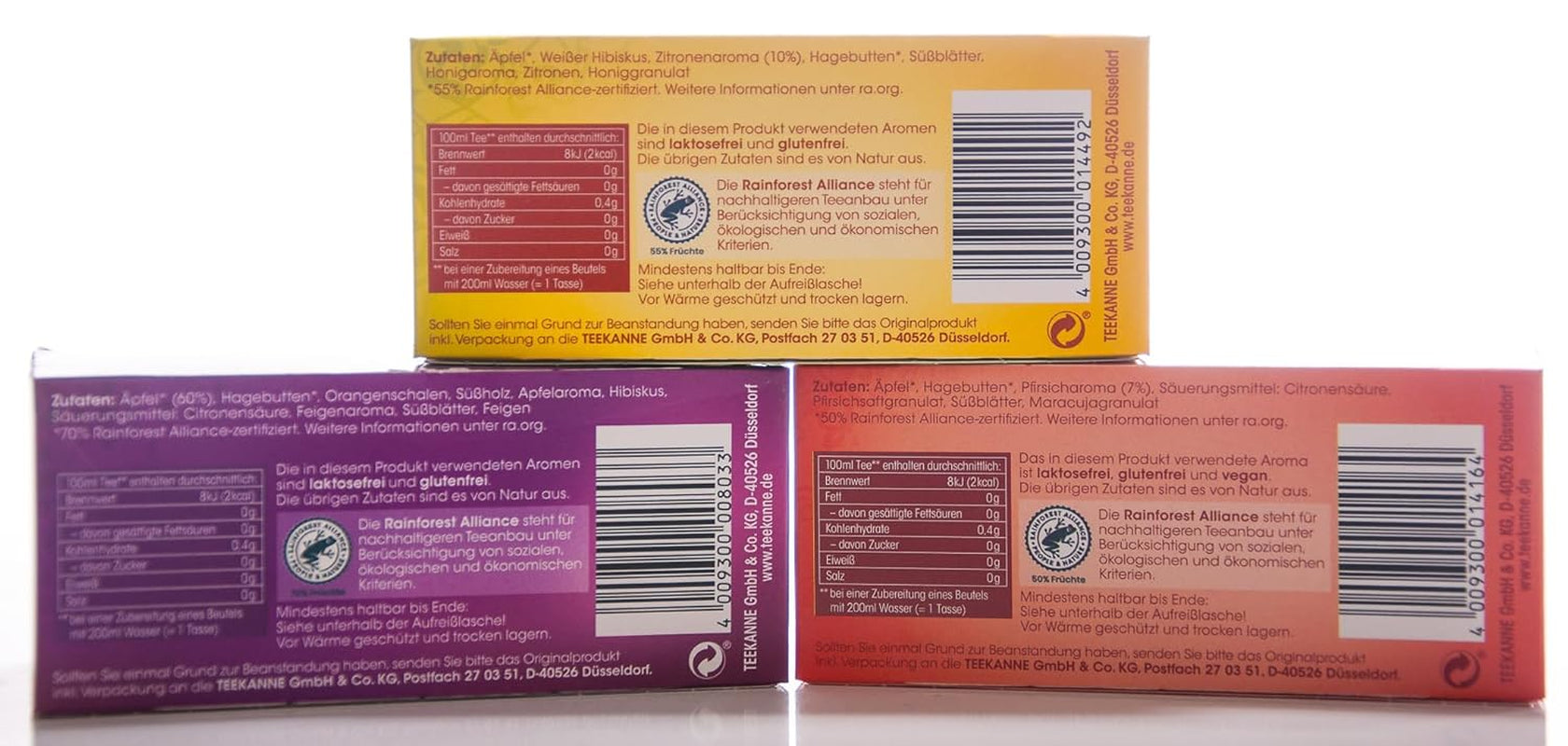 Teekanne tesæt 3 sortimenter, italiensk citron, middelhavsfersken og tyrkisk æble, 155 g