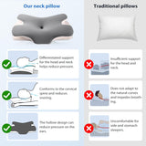 MULISOFT Memory Foam Pude, Komfortabel Hovedpude, Nakkestøttepude, Ergonomisk Side Sovepude (Grå) Cervikal Ortopædiske Puder Naty Shop