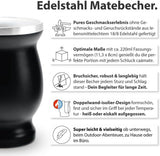 Mate Bio Tesæt ● 3 samlinger af Mate + 2 dobbeltvæggede rustfri stålkopper + 2 bombillaer + tilberedningsinstruktioner (sort)