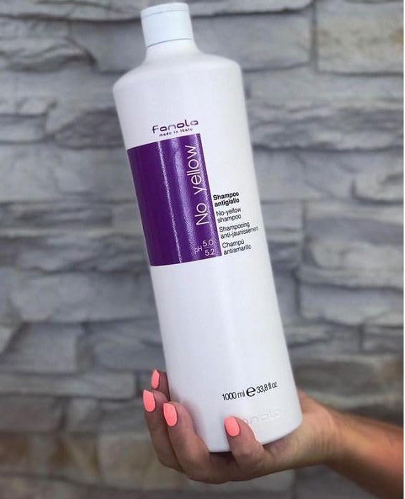 Fanola No Yellow Silver, Shampoo mod gule pletter, 1000 ml Fanola Brusebad og badekar
