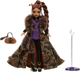 Monster High Doll House of Wolves Clawdeen Wolf samlerfigur med imiteret pels jacquardfrakke Lilla jakkekjole Guldbukser og tilbehør JDR66