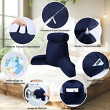INFANZIA læsepude med armlæn, memoryskum, ergonomisk støtte til sofa og seng, marineblå