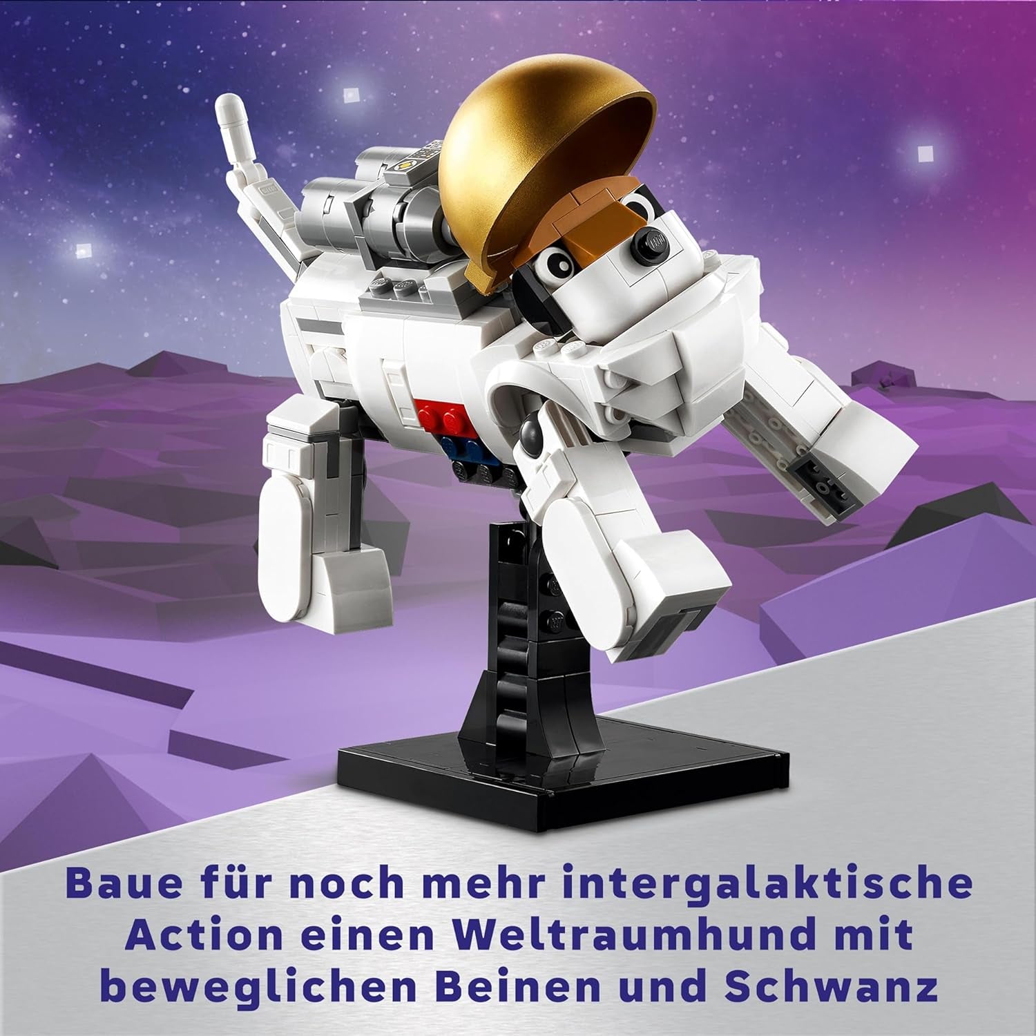 LEGO Creator 3In1 Space Astronaut Legetøj, hunde- og rumskibsmodelsæt til børn, børnehavepynt, kreativ gave til drenge og piger 9 år 31152 Byggesæt Besuche den LEGO-Store