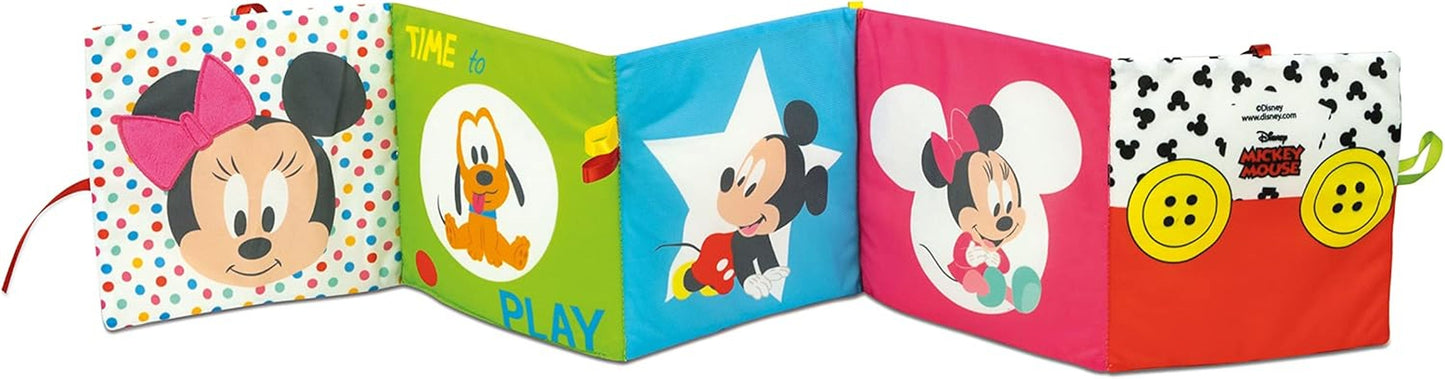 Clementoni 17721 Disney Baby - stofbog, alsidigt babyrejselegetøj, knitrende og knirkende billedbog til nyfødte fra 0 måneder Babylegetøj Naty Shop
