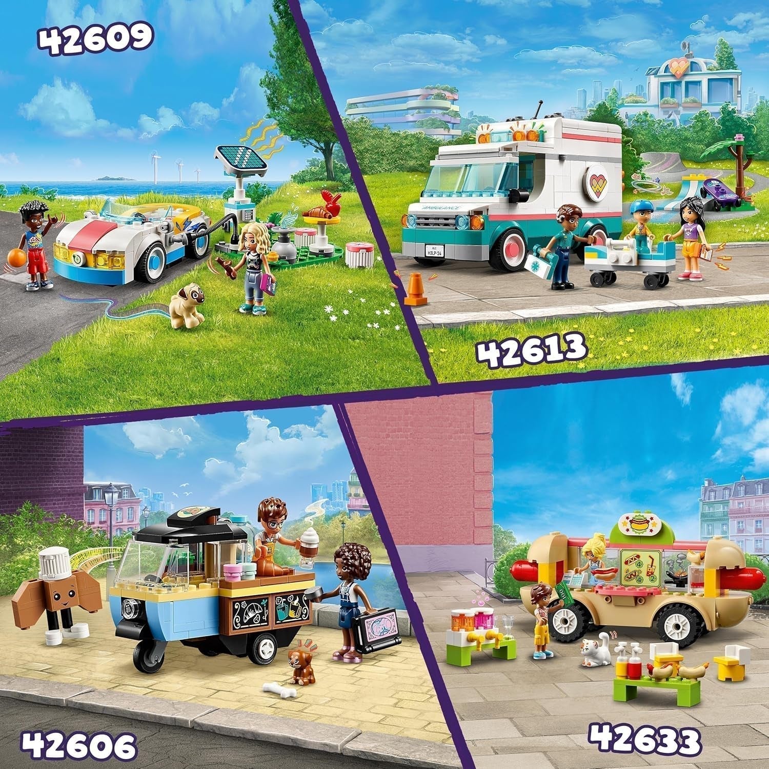 LEGO Friends Rolling Café Lille bagelegetøj til børn, gave til piger og drenge 6 år, pædagogisk legetøj med Aliya, Jules og hunden Aira 42606 Byggesæt Beuche den LEGO-Store