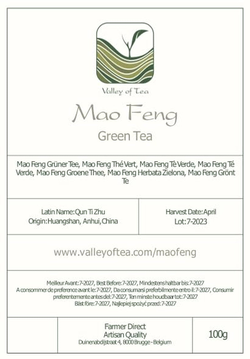 Mao Feng Huangshan Grøn te - Berømt kinesisk te fra Huang Shang - Maofeng Yellow Mountains Grøn te Blade Kina Mao Feng te Økologisk Grøn te Kinesisk Grøn te Grøn te