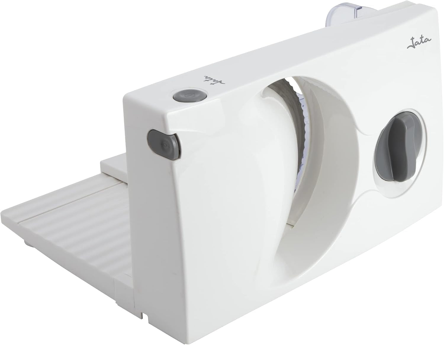 JECF0300 kompakt elektrisk skæremaskine, aftagelig klinge i rustfrit stål, diameter 170 mm, tykkelseskontrol 0 til 15 mm, 150 W rivejern og skæremaskiner Naty Shop Standardtitel