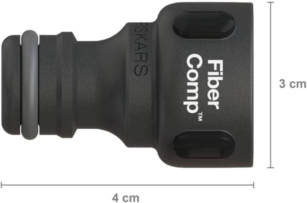 Fiskars vandhaneforbindelse, til vandhaner, Ø 21mm (G 1/2"), FiberComp, Universal størrelse, 10g, sort/orange, 1027053