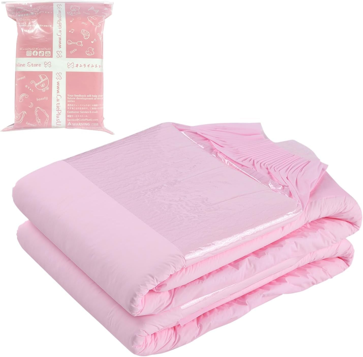 CutiePlusU voksenbleer, tør overflade, maksimal absorptionsevne natten over, engangsinkontinensble - blå, lyserød, hvid, 3-pak (medium 71-96 cm)