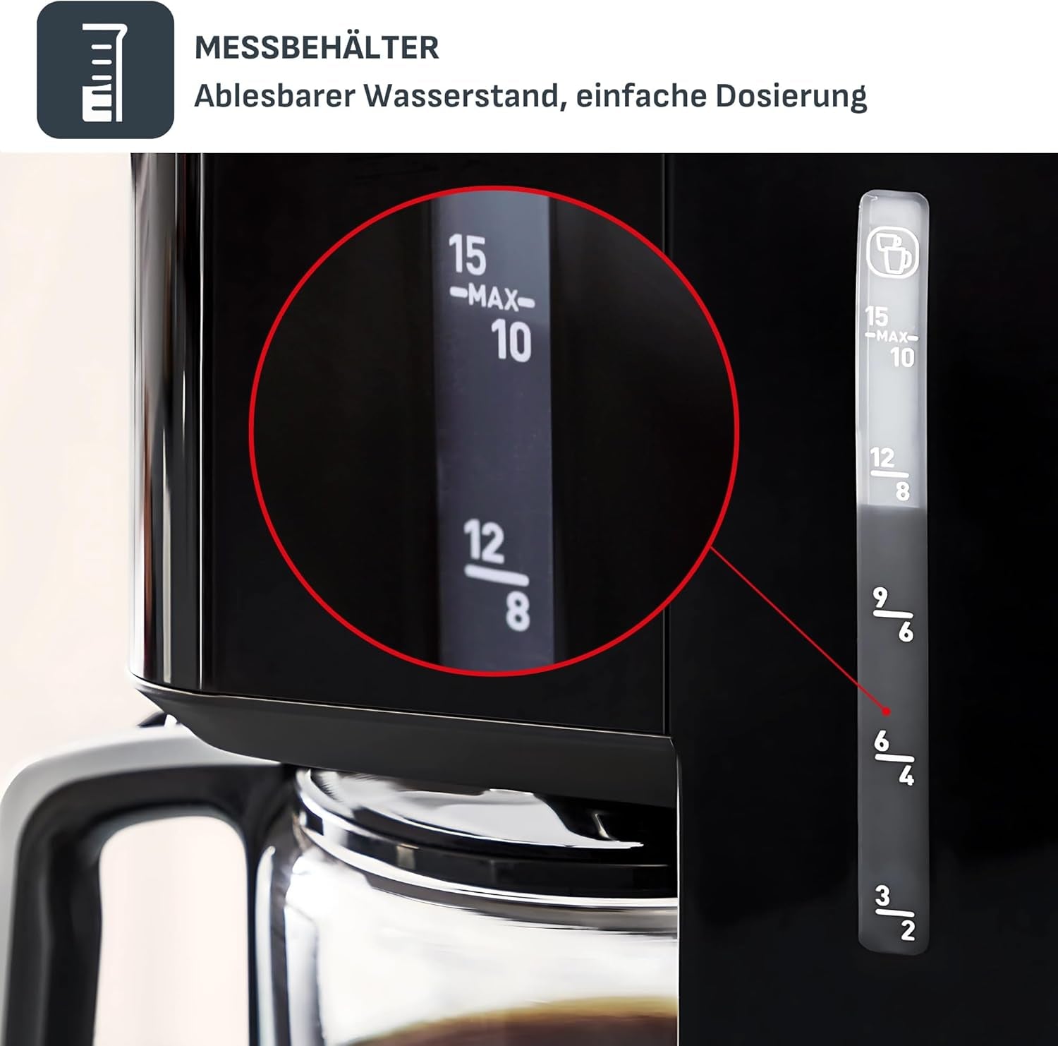 Tefal Smart'n Light Espressomaskine med timer, Espressomaskine med programmerbart filter 1,25 L, Aromafunktion for Intens Aroma, Holde Varm funktion, Anti-dryp og nem at rengøre, Sort