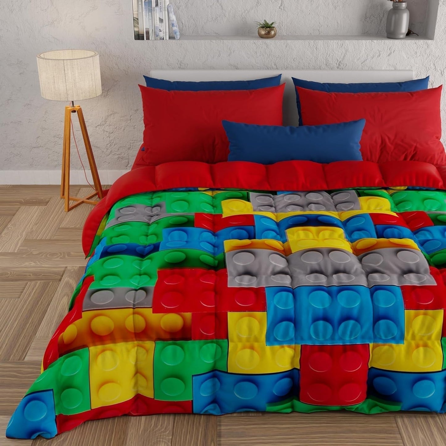PETTI Artigiani Italiani - Vinterdyne, Vinterdyne, Enkel quilt, Dobbeltsidet, monofarvet og digitalt tryk, 100% hypoallergen mikrofiber, Made in Italy