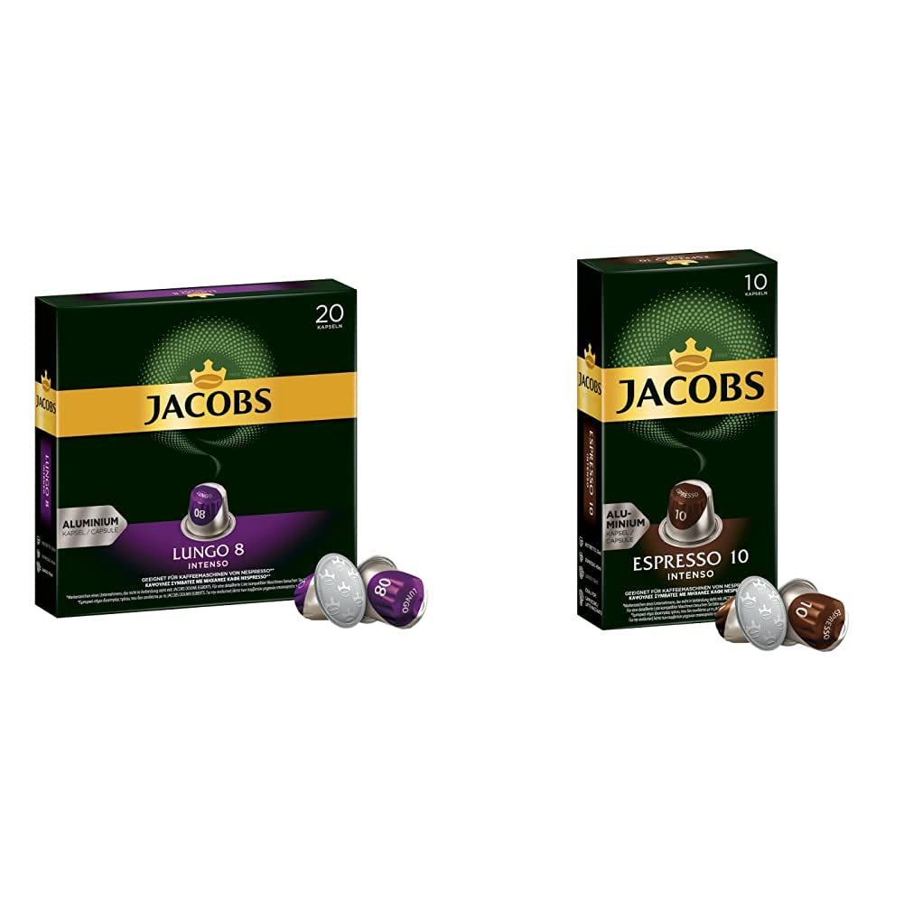 Kaffeekapsel Lungo Intenso, Intensitet 8 af 12, 200 Nespresso®*-kompatibel Kapsel, 10 x 20 Getränke & Kapseln Espresso Intenso, Intensität 10.100 Nespresso®*-kompatibel Kaffeekapsel, 10x10