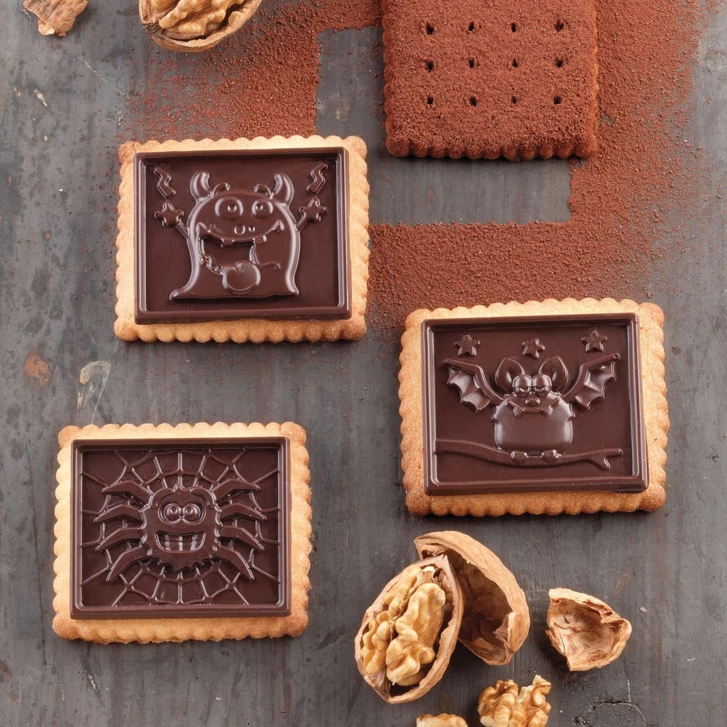 Silikomart 22.172.77.0165 CKC, 12 chokolademonstre på kiks Køkken Naty Shop
