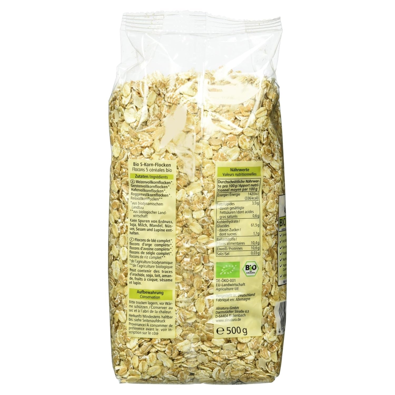 Økologiske flager fra 5 kornsorter, 500 g