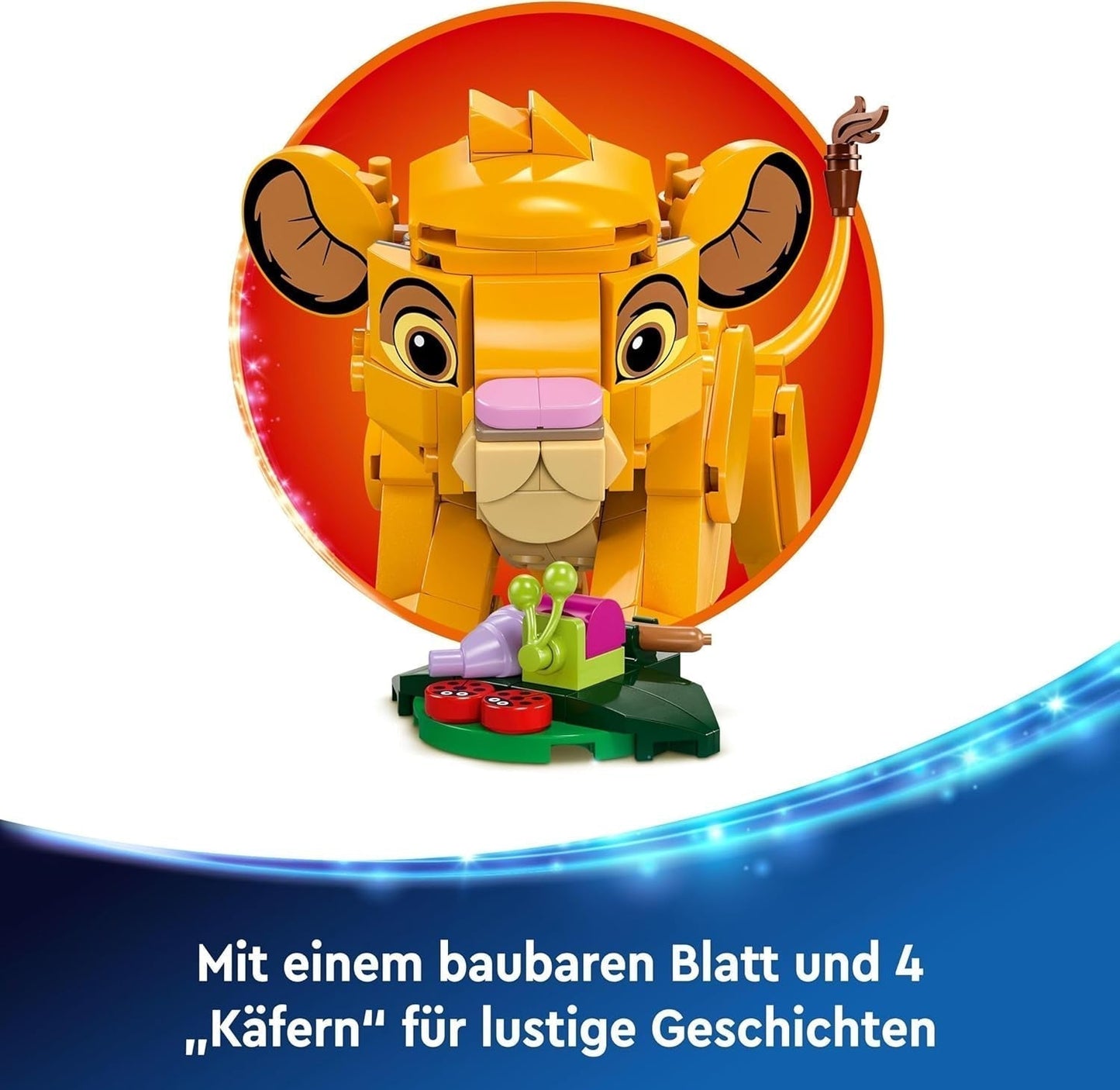 LEGO Ç€ Disney Simba, løvernes kongens unge, byggelegetøj til børn, fantasilegesæt med løvefiguren, fed gaveide til piger og drenge fra 6 år, børnelegetøj 43243 Byggesæt Beuche den LEGO-Store