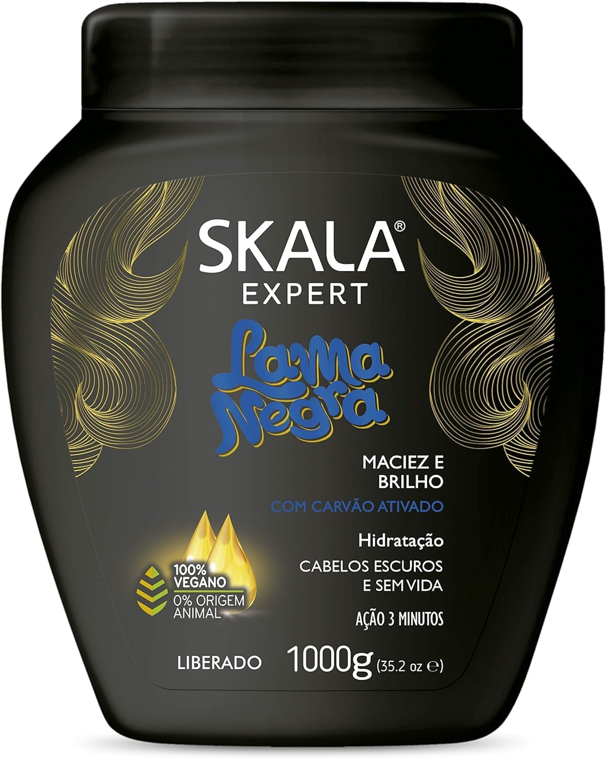 Creme de Tratamento Lama Negra 1 kg | Intensiv pleje til alle hårtyper | Fugtighedscreme, flerfarvet, 1 kg pakke Naty Shop Hårmaske Standard titel