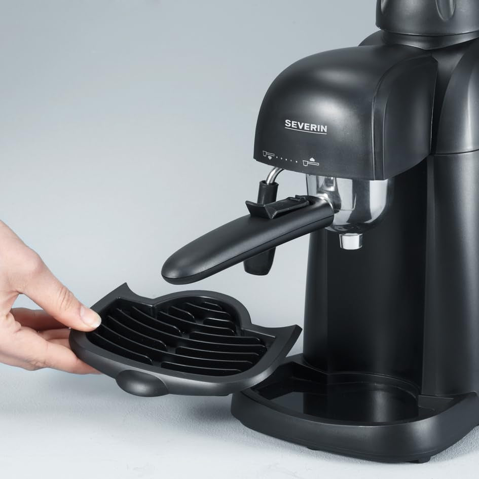 SEVERIN KA 5978 espressomaskine (inkluderer serveringsskål og måleske, op til 4 kopper) sort, Standard