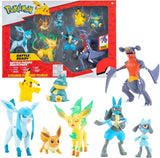 Pokemon figursæt med 8 pakker - 5-11 cm figur - Garchomp, Pikachu, Eevee, Lucario, Riolu, Munchlax, Glaceon & Leafeon - Ny 2023 - Officielle legetøjsactionfigurer Naty Shop Standardtitel
