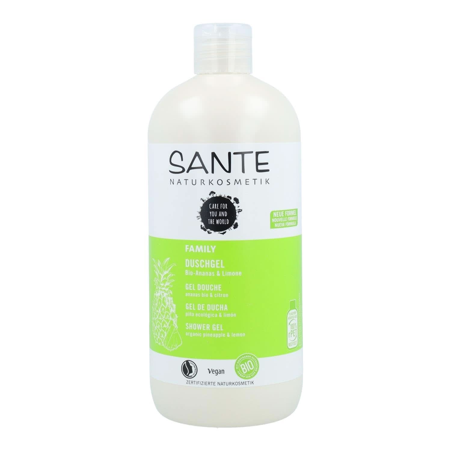 SANTE Natural Cosmetics Forfriskende showergel med citrusduft, 950 ml Brusebad og bad Naty Shop 500 ml Frugtagtig, frisk
