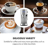 Klarstein Futura Espressomaskine, Bærbar Filter Espressomaskine, 1450 W, 20 bar, Barista Kvalitet, Dobbeltmundstykke, Flowstop, Bærbar Filter Espressomaskine, Mælkeskummerfunktion, Sølv