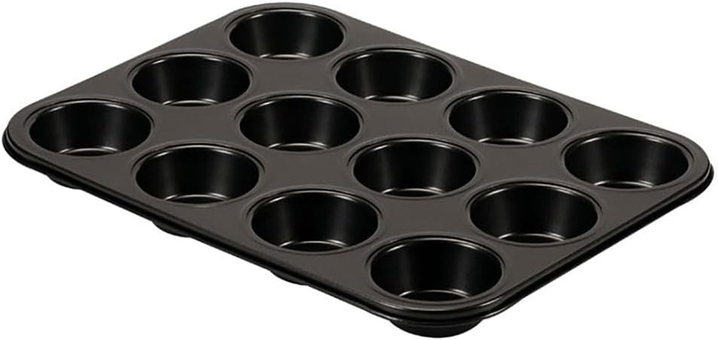, Form 6 muffins 18,5x27cm, sorte Forme og bageplader Naty Shop 12 Muffins