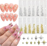 400 stk Stern Nail Charms Guld Sølv, Charms Nägel Tilbehør, Nagel Deko, Nail Art Tilbehør, Nagel Charms, Nagel Steine, Nail Design, Charms Für Nägel
