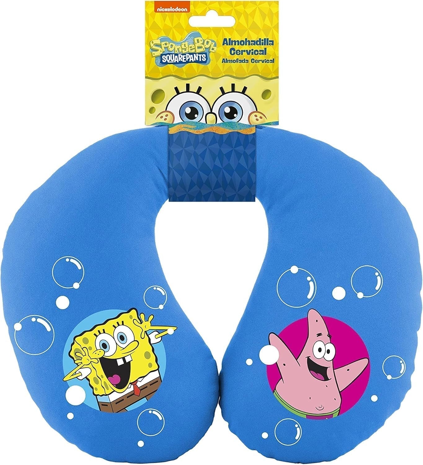 Bob Esponja Svampebob nakkepude til børn. Super behagelig rejse, blå Naty Shop rejsepuder
