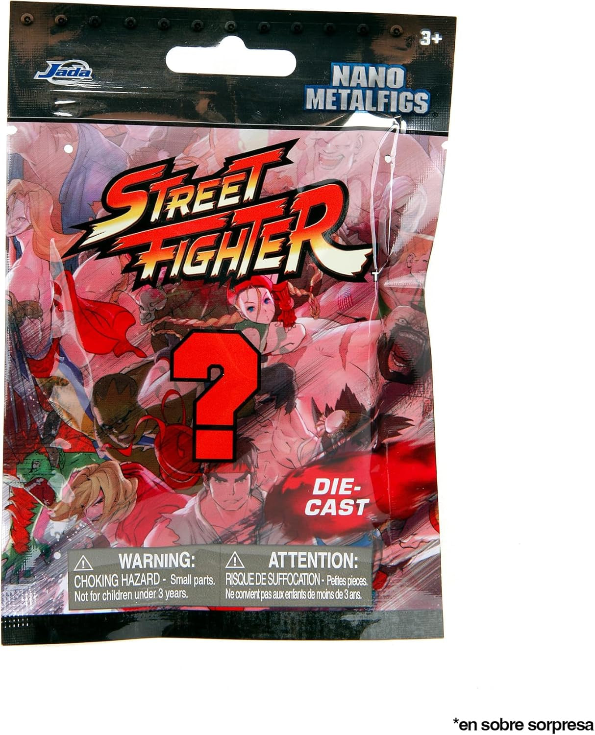 Jada Toys Street Fighter-figur (1X Mystery Figur i Blind Pack) - Detaljeret Nano-samlerfigur (4 cm), 1 af 13 Metal Street Fighter-figurer til fans og samlere i alderen 3+, Wave 1 Actionfigurer Naty Shop