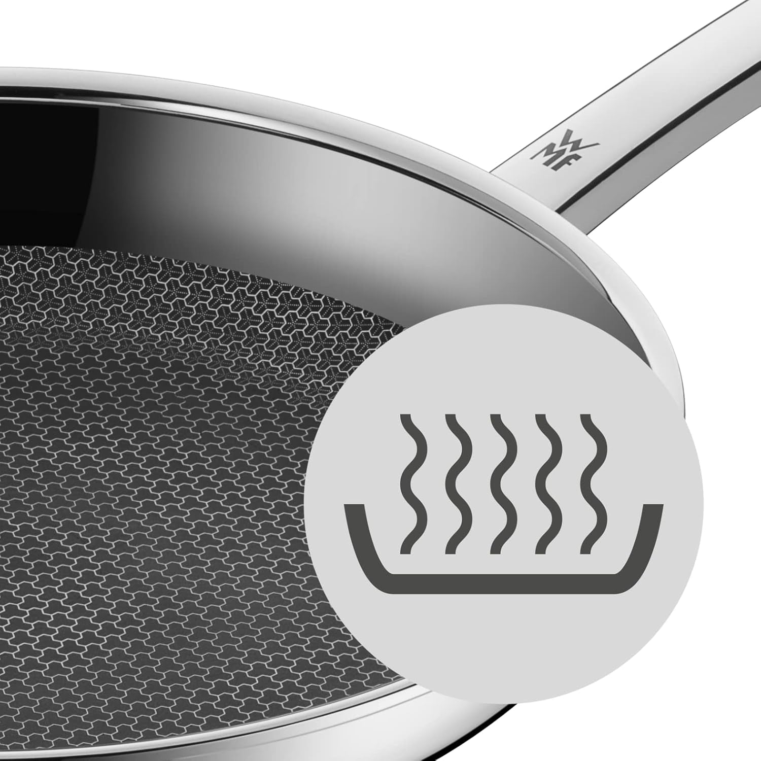 WMF Profi Resist induktionspande 24 cm, materiale med flerlagsbelægning, honeycomb struktur, rustfrit stål håndtag, ovnfaste Gryder og pander Naty Shop