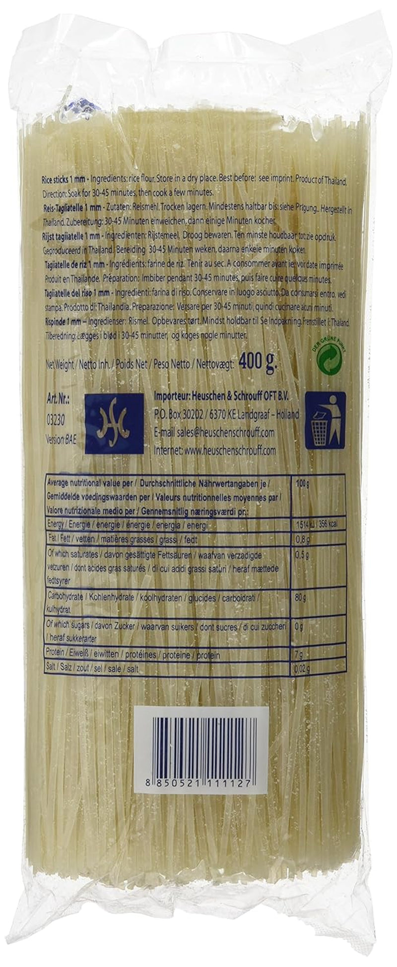 - Risnudler 1 mm., (1 X 400 GR)