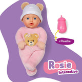 Baby Born Rosie blød dukke 30 cm med 6 lyde og flaske, pink