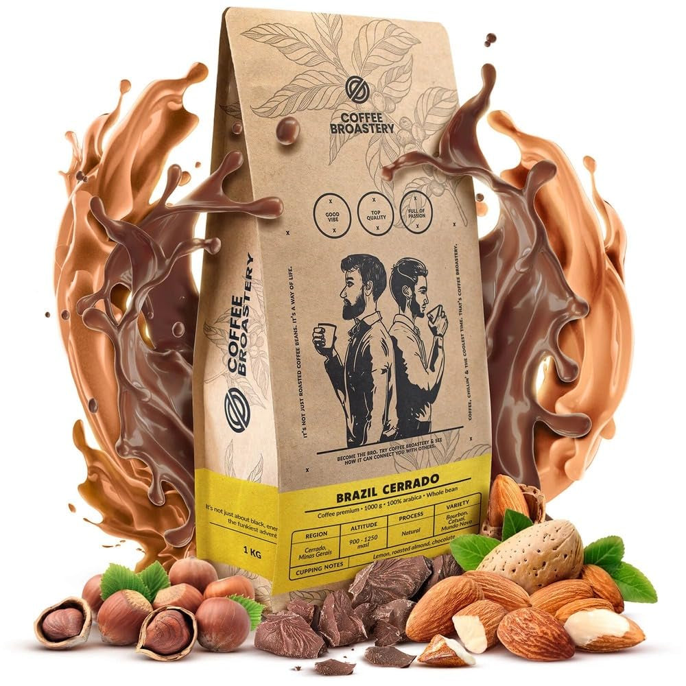 Sæt kaffebønner 2x1kg 2000g | Brasilien Mogiana | Brasilien Cerrado | Brasilien | Særlig kaffe | Frisk stegt