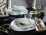 CreaTable 24029 Square City Line Series 6-personers porcelænsservicesæt 12-delt opvaskemaskine og mikroovn Sikker kvalitetsfremstilling