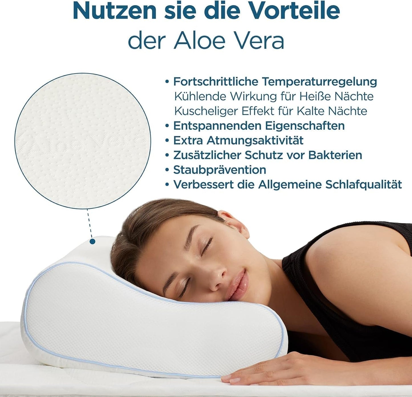 ORTHOVERSE ortopædisk pude - nakkestøttepude, sovepude, pude, memory foam pude, pude, nakkesmerter pude - højdejusterbar, aloe vera betræk, lægehjælp Naty Shop Cervical Ortopædiske puder