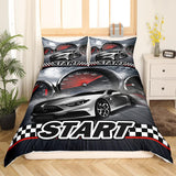 Jungen Cartoon Auto Sengetøj Sæt 135X200,Kinder Bau Fahrzeuge Tröster Abdeckung Für Kind Kleinkind Teens,Dinosaurier Bettbezug,Traktor Maschinerie Bagger Bettdecke Abdeckung,Lkw Autos Bedtuchen Naty Shop Multi 3 135*200+80*80*1