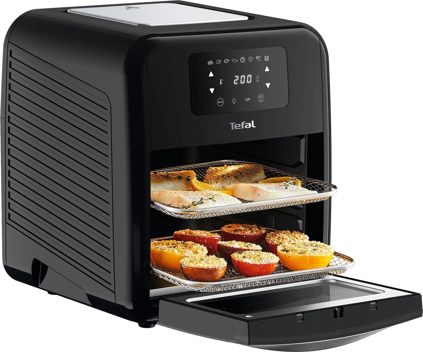 Tefal Easy Fry Ovn & Grill 9-I-1 Hot Air Fryer, 11 L Til 6 portioner, 7 tilbehør, 8 programmer, opskrifter online Hvidevarer Naty Shop