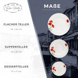 Spisesæt til 6 - 18 stykker - Porcelænsstel - Hvidt Spisesæt - Skåle- og tallerkensæt - Moderne service - Tallerkener - Bordservice - Porcelænssæt til 6